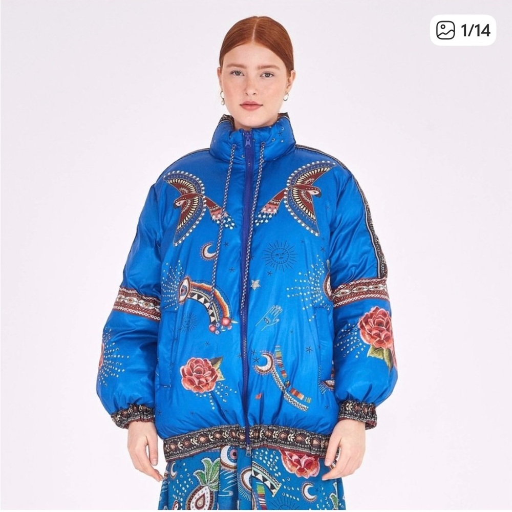 Farm Rio Reversible Mystic Puffer Jacket size S/M - Picture 2 of 12